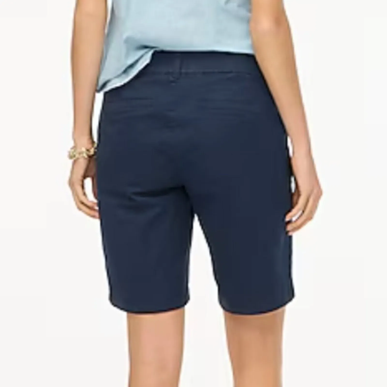 J. Crew‎ Factory Shorts Womens 9" Frankie Bermuda Chino Navy Blue Size 6 NEW - Image 2