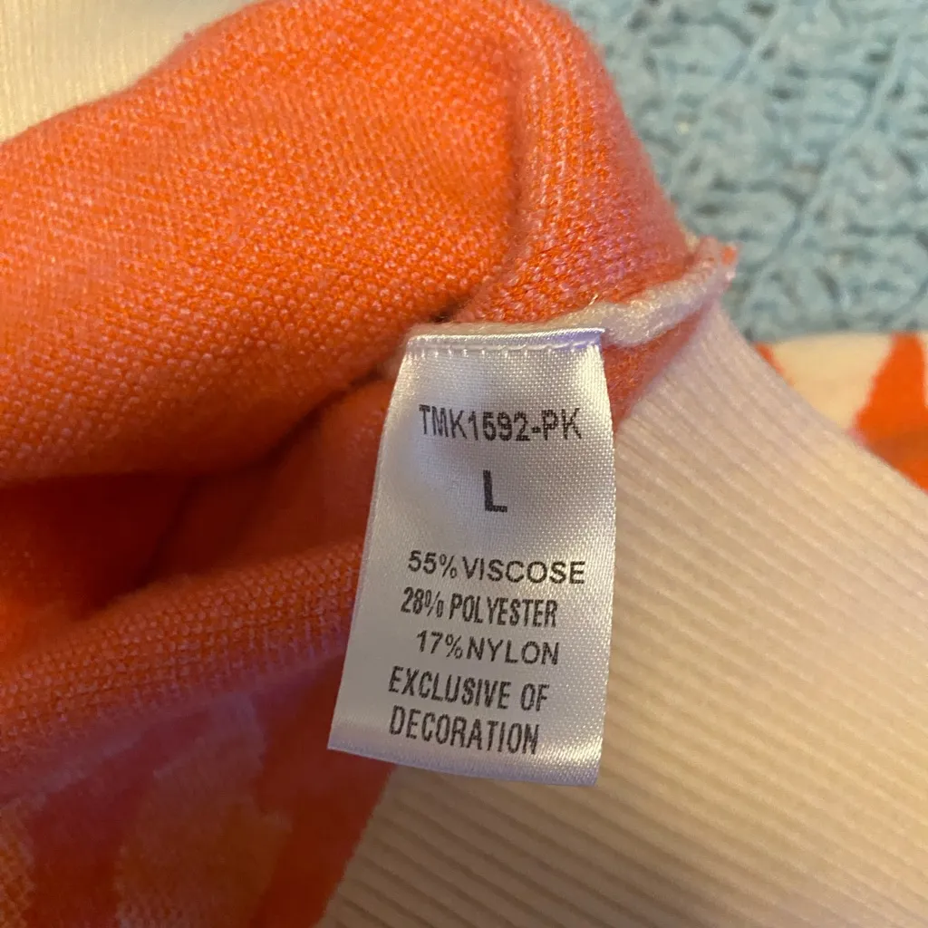 THML  Beige Sweater with Red and Pink Floral Design - Image 3