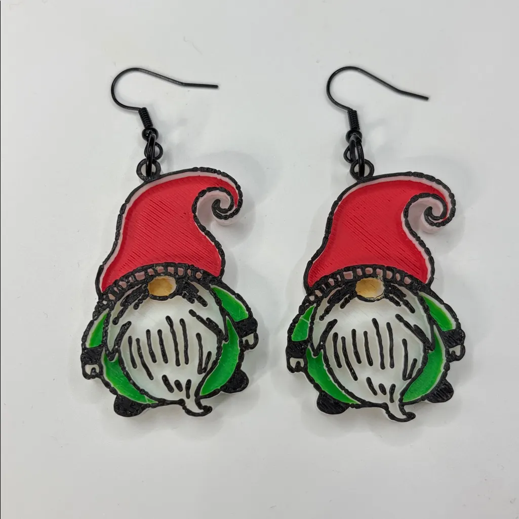 🎄 Christmas Gnome Earrings 🎅✨ Red - Image 2