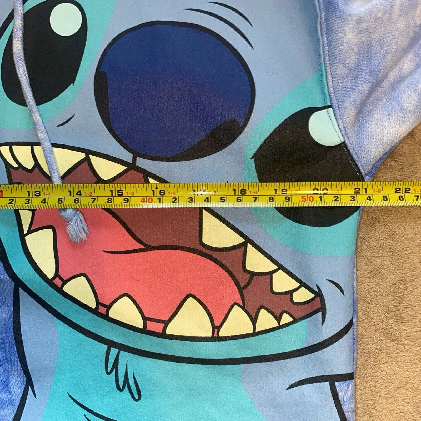 Lilo And Stitch Sweatshirt Tie Dyed Fleece Pullover Hoodie Sz S EUC - Image 10