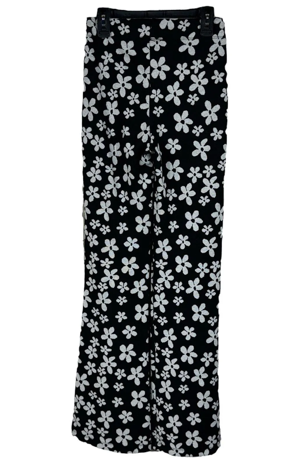 Urban Outfitters X-Small Bryn Flare Knit Pants Floral Stretch Pull-On Daisy Boho - Image 3