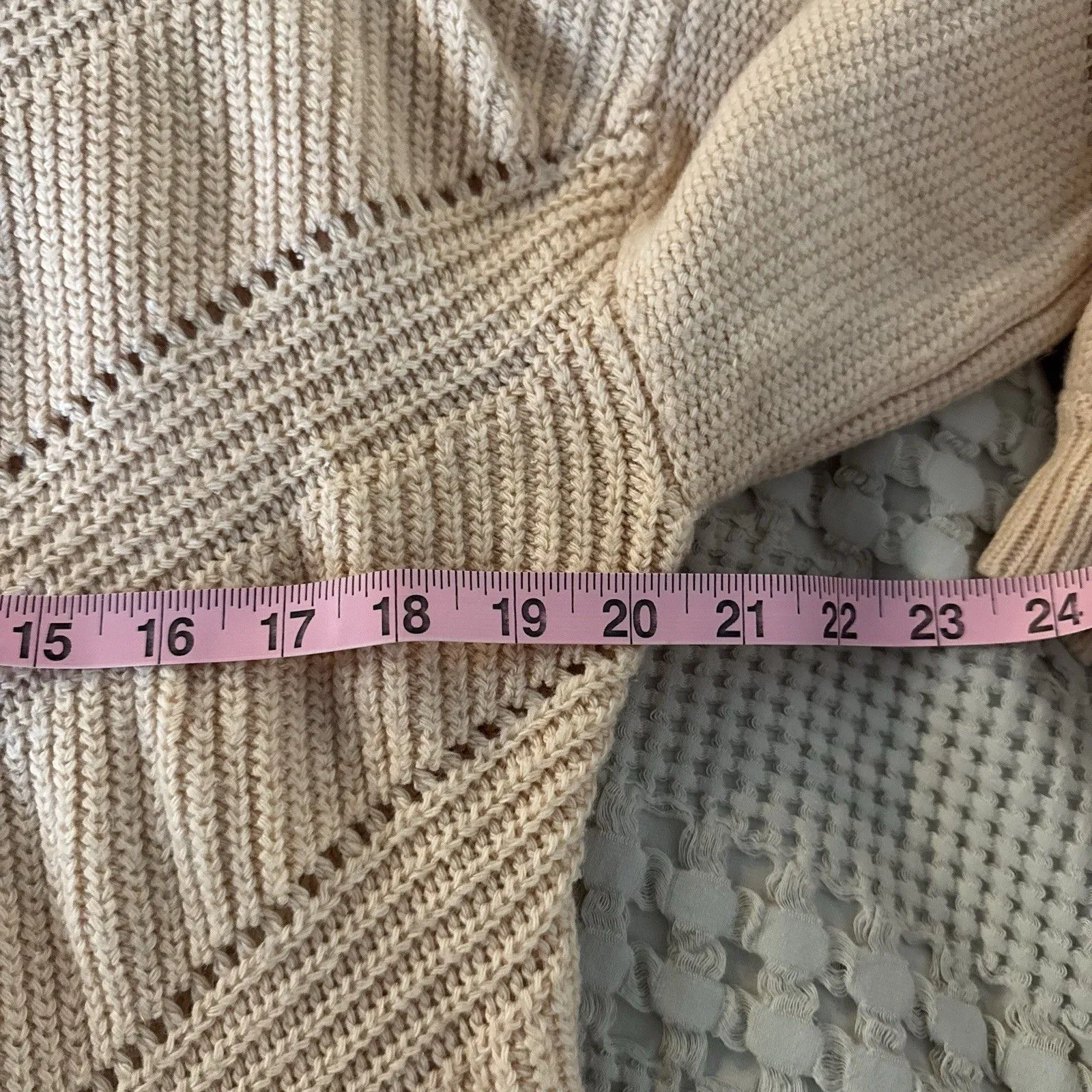 Marine Layer Knit Sweater Women Size L Orange Chevron Open Knit Long Sleeve - Image 8