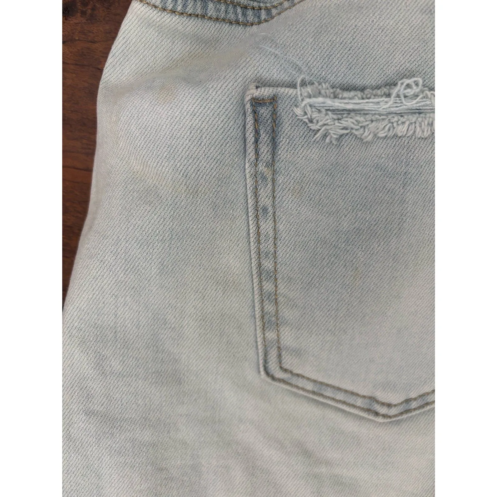 Vanilla Star Mom Denim Jean Shorts Paper bag Waist Light Wash Size 14W‎ - Image 7