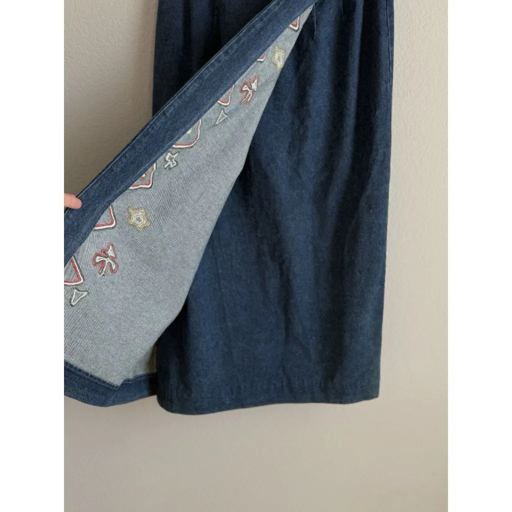 Vintage Ruff Hewn Maxi Denim Wrap Skirt Deadstock‎ Western Boho Women Size 10 - Image 6