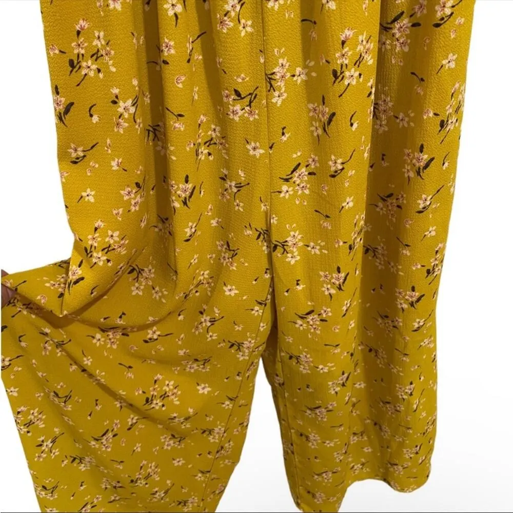 Everly Yellow Floral Tie Front Jumpsuit Sz S NWT - Image 4