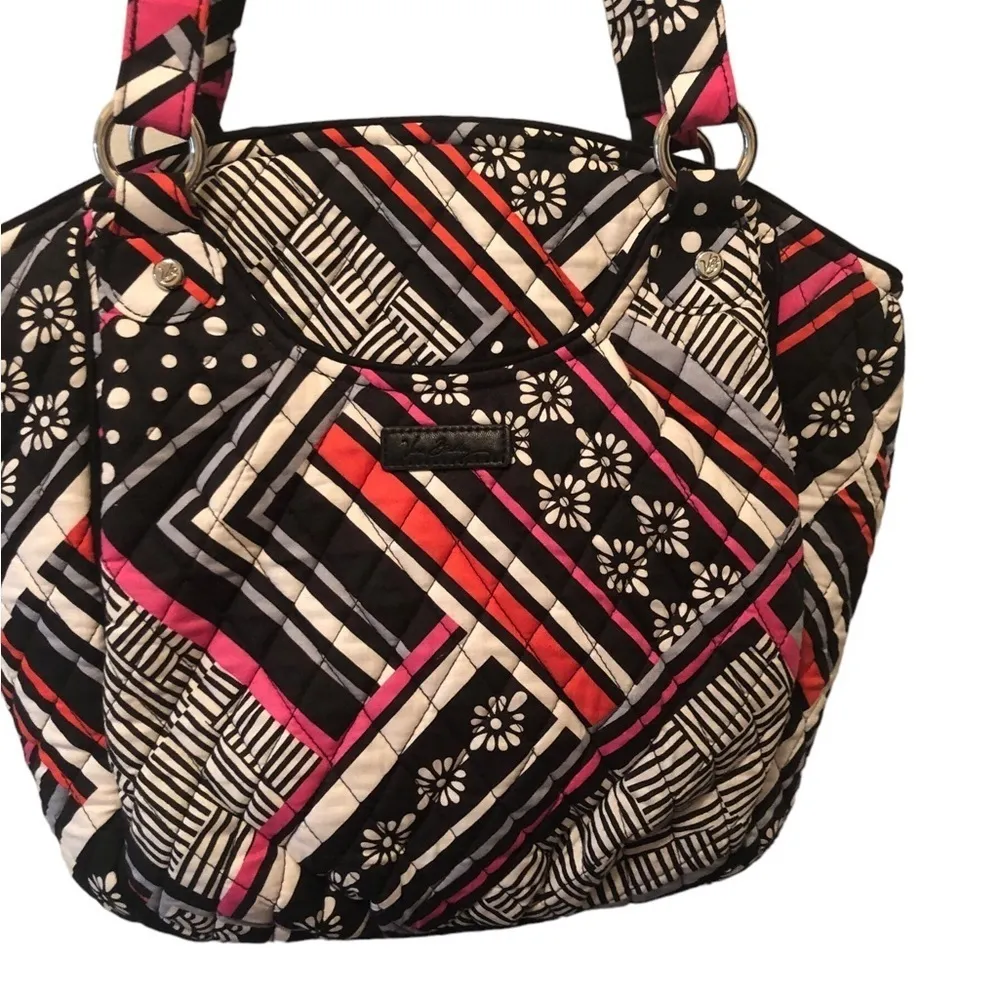 Vera Bradley Northern Stripes Large Trimmed Vera Shoulder Bag W/ Pockets Soft - Image 3