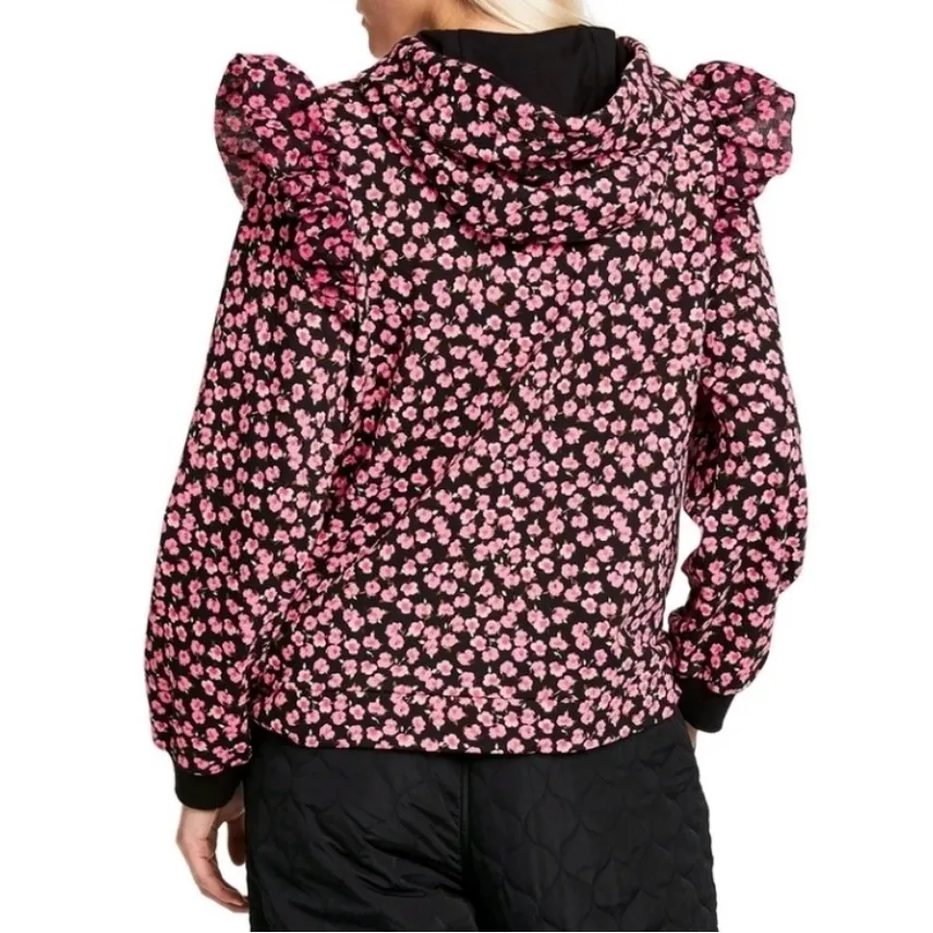 Sandy Liang X Target Women's Floral print Ruffle Hooded Sweatshirt - Image 4