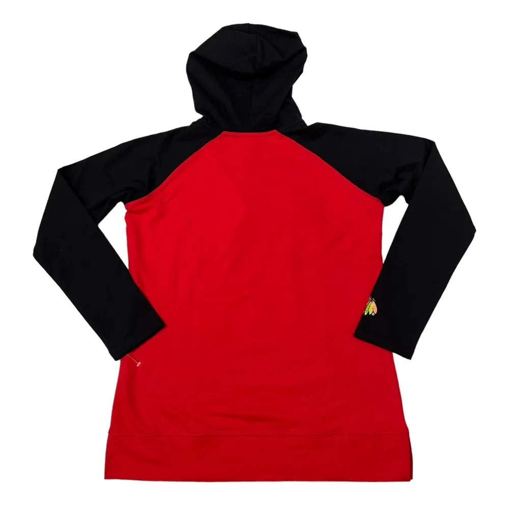 NHL Chicago Blackhawks Hoodie Pullover Lace Up Red Black Size M - Image 2