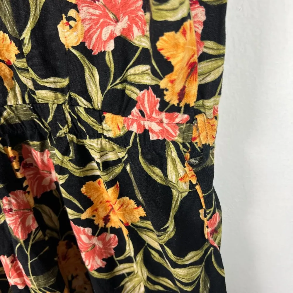 NWT Kensie Linen Blend Floral Print Tie Back V-Neck Crop Jumpsuit Size Medium M - Image 7