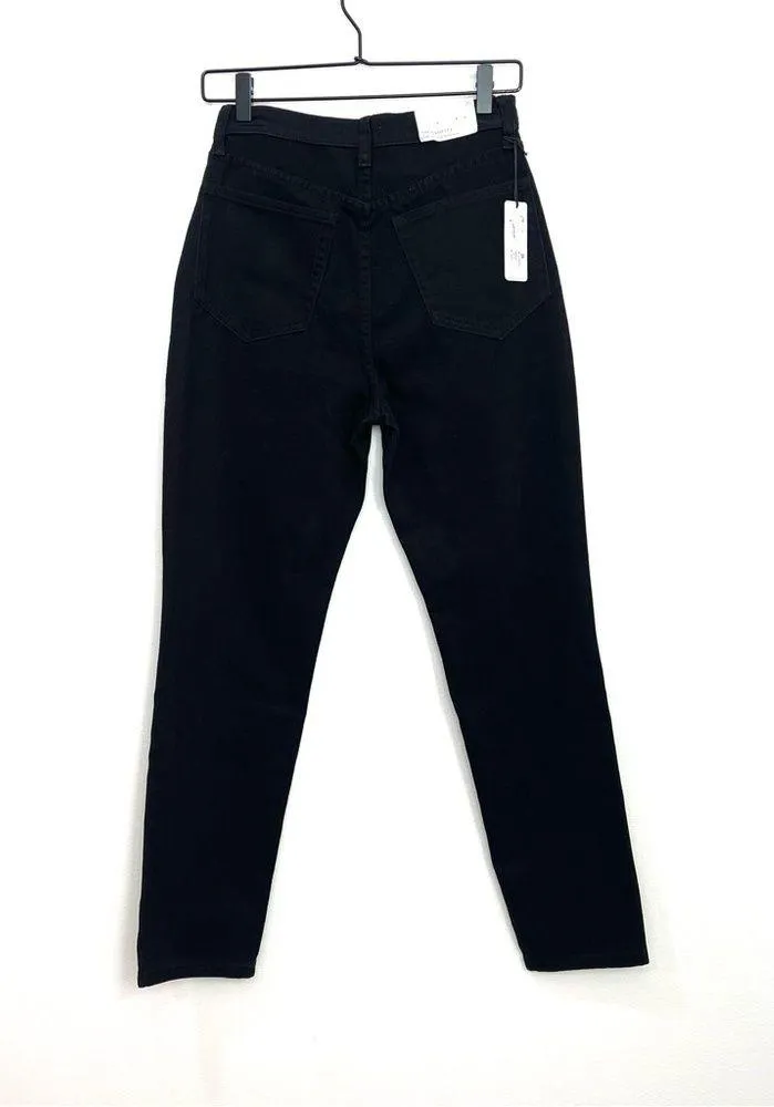 WEWOREWHAT Danielle Jeans Crystal Button Up Straight Leg Black 26 NEW - Image 3