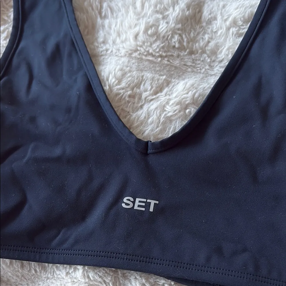 SET Active navy Sportbody sports Bra with Wide Straps and Scoop Neck - Image 2