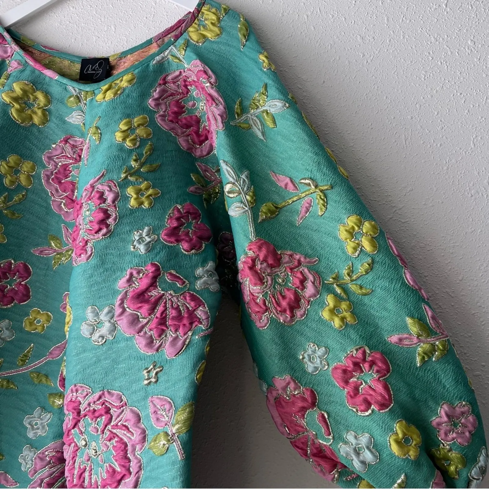 Arianne Elmy Good Luck Dress Green Floral Jacquard NWT size XS - Image 6