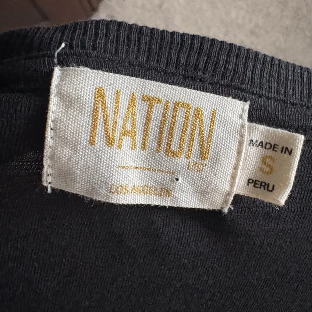 Nation LTD Womens Relaxed Bubble Tee Black Casual Small - Image 5