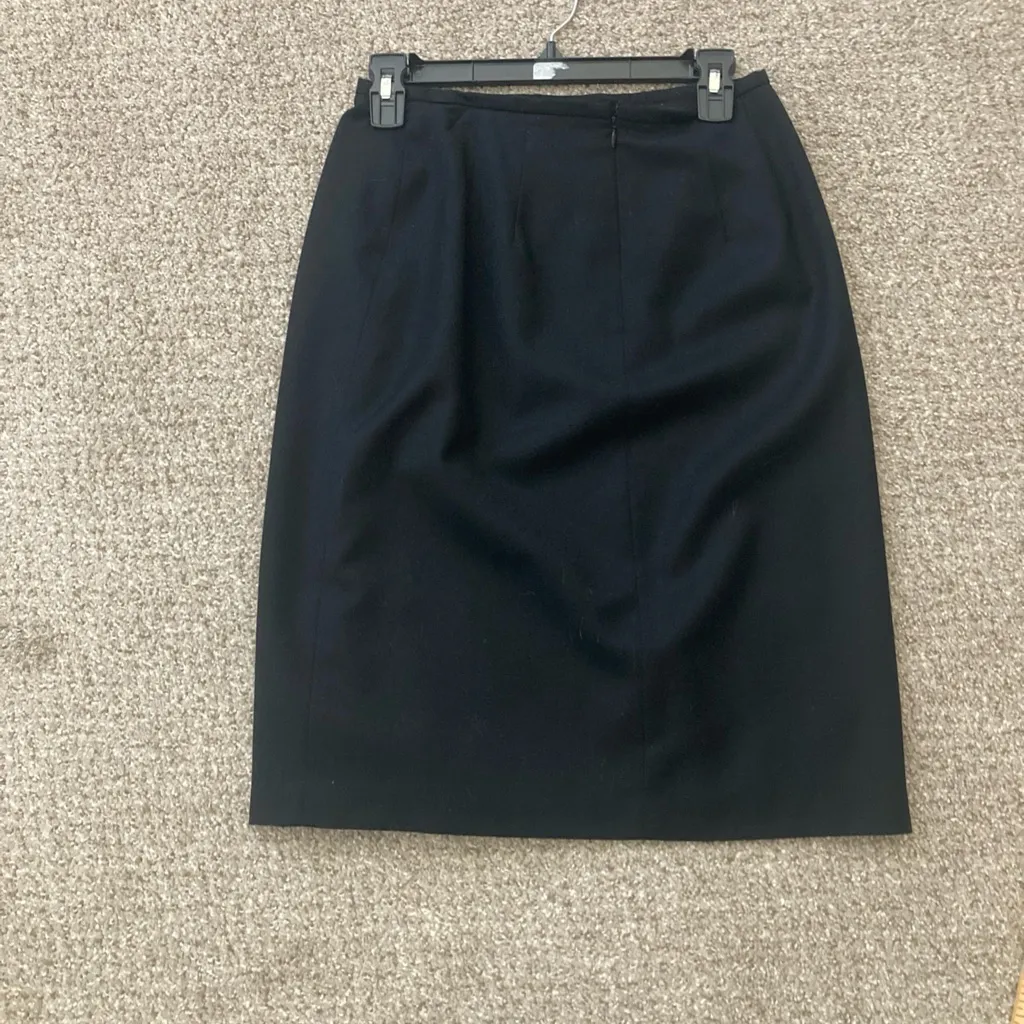 Vintage Talbots Petites Skirt 6 Black 100% Wool Pleated Lined Office Classic USA - Image 8