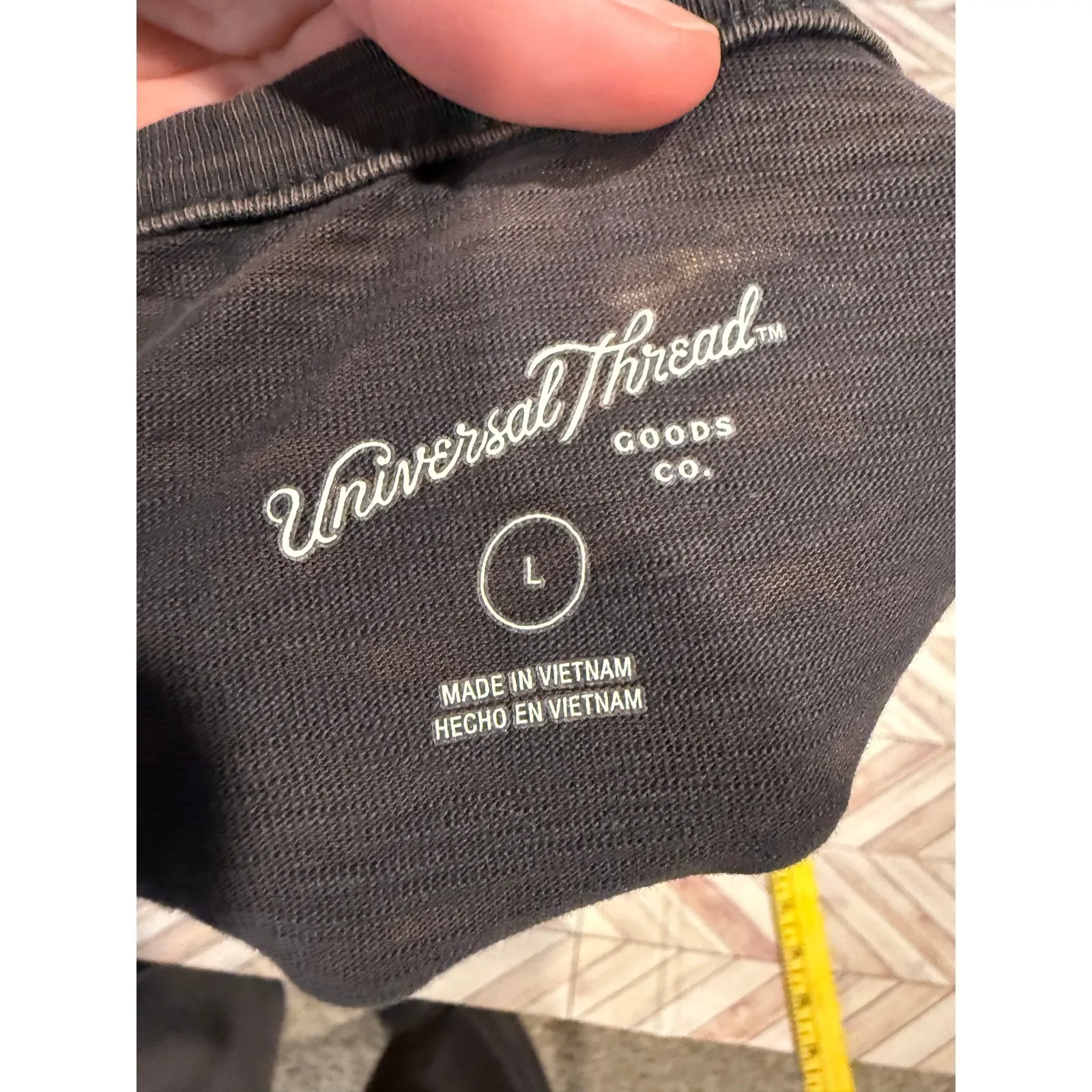 Universal Thread Women's Gray Ruffle Sleeve TShirt Dress Large Grunge - Image 7