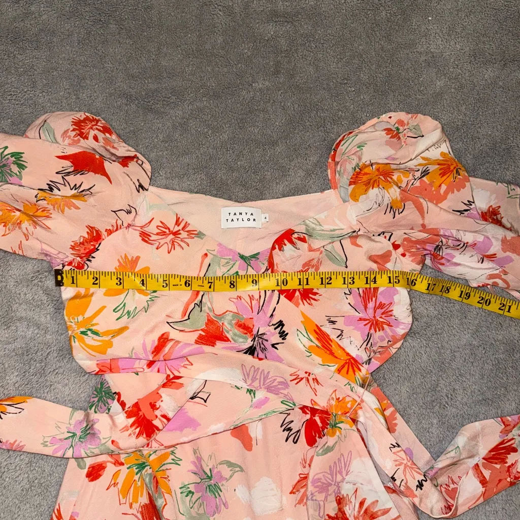 TANYA TAYLOR Anastasia floral-print wrap dress size - Image 4