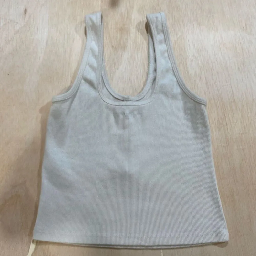 Abercrombie & Fitch White Ribbed Henley Tank Top Women’s Size S - Image 2