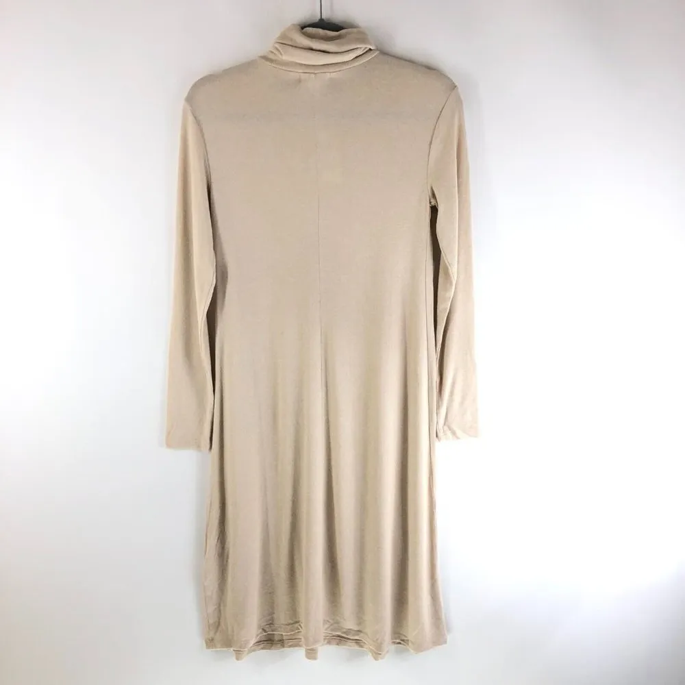 Style & Co Sweater Dress Turtleneck Midi Long Sleeve Stretch Beige XS - Image 2