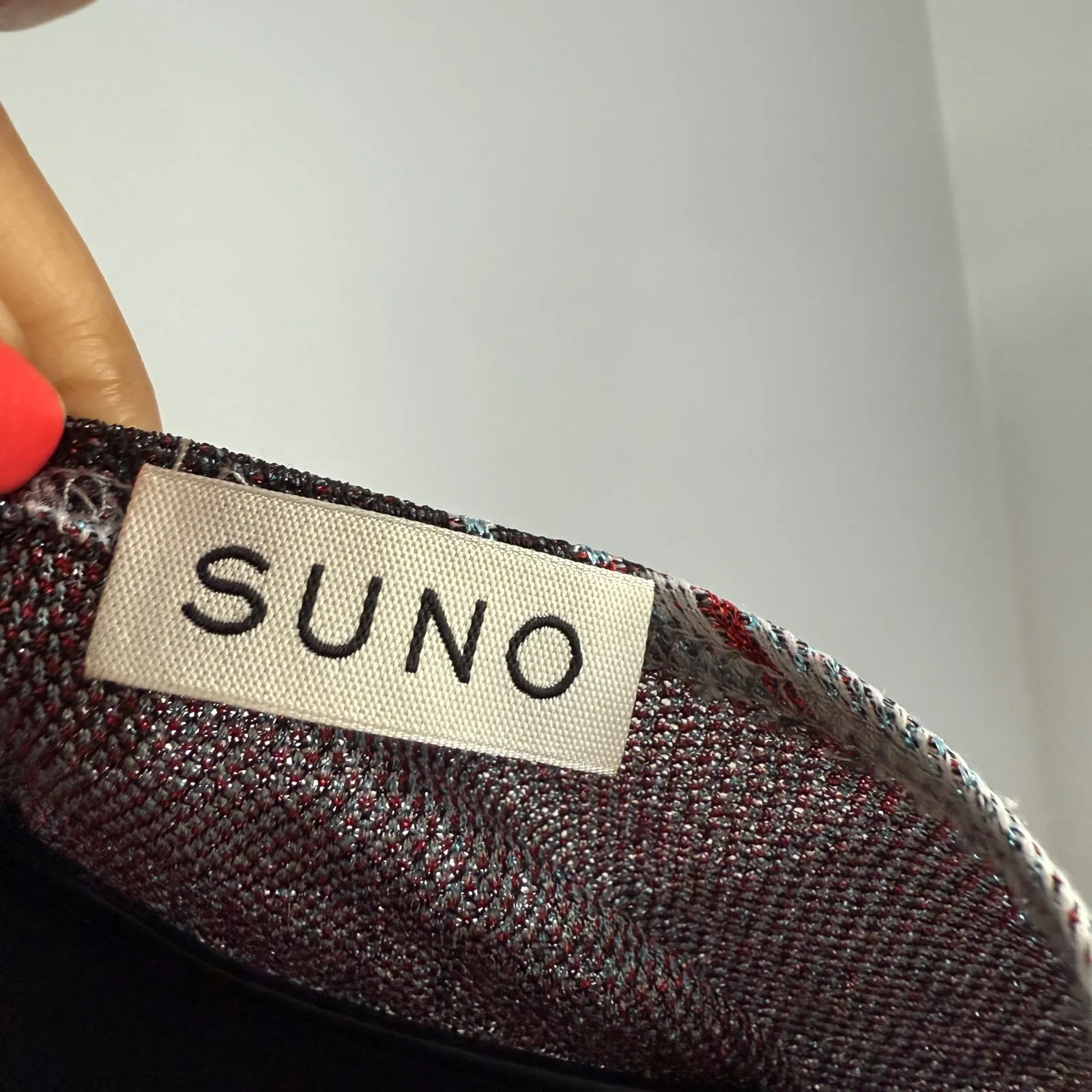 SUNO‎ Womens Dress Size 2 Geometric Mini Short Sleeve Cut Out Retro Tan - Image 5