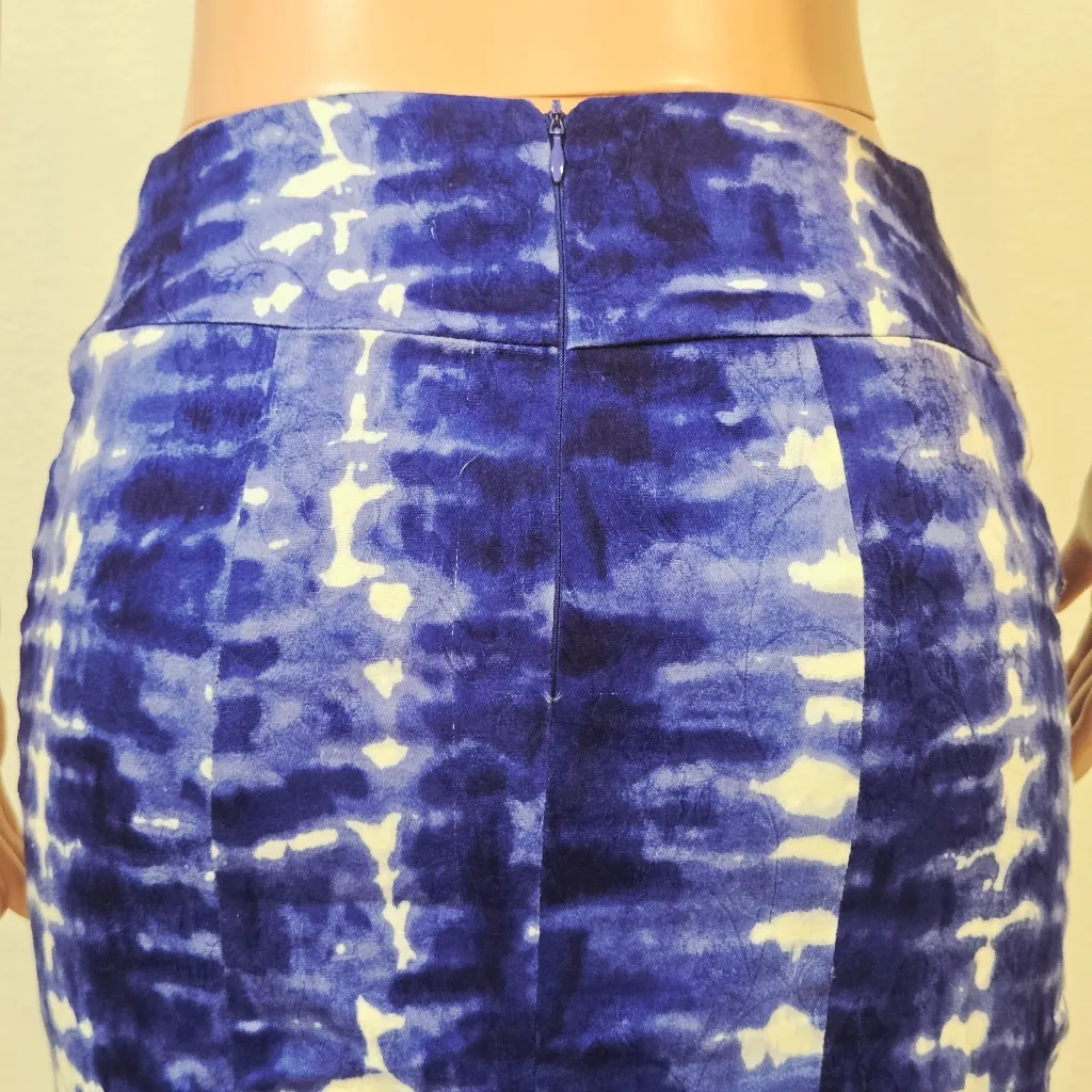 Anthropologie Eva Franco "Araca Pencil Skirt" Made in USA SZ 8 Blue - Image 8