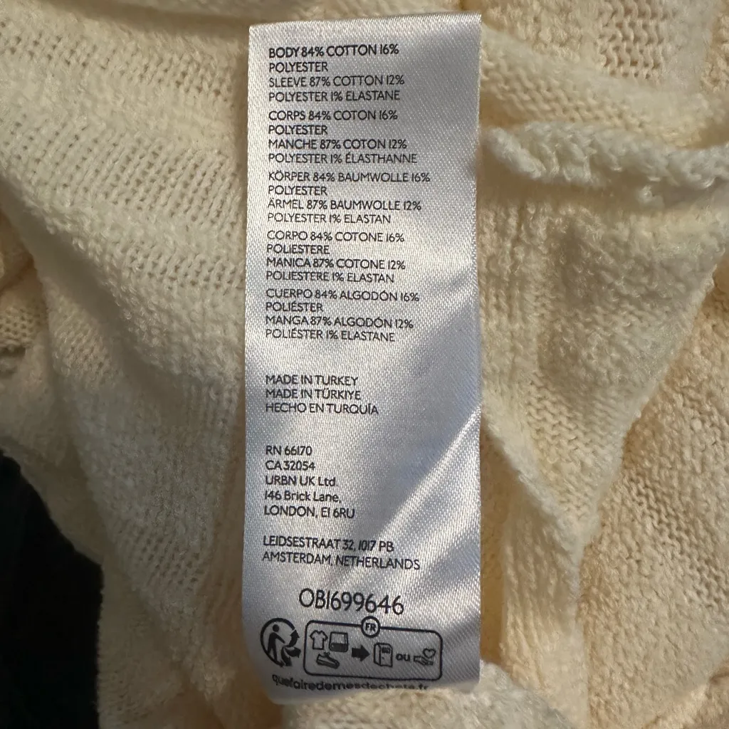 Anthropologie Pilcro Cream Oversized Tunic Sweater Size XS - Image 6