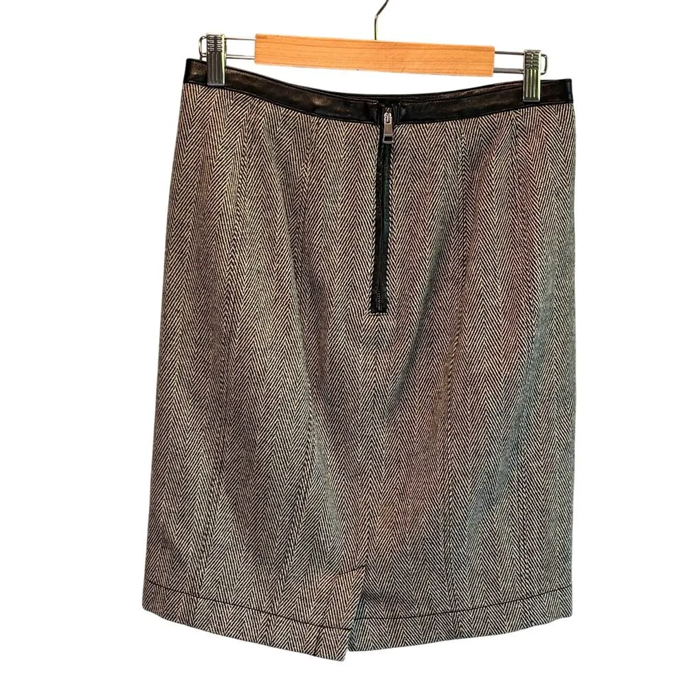 Burberry Brit Wool Blend Herringbone Pencil Skirt - Image 5