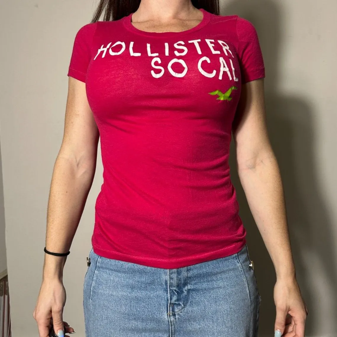 y2k Hollister So Cal Hot Pink T Shirt Sz Small - Image 4