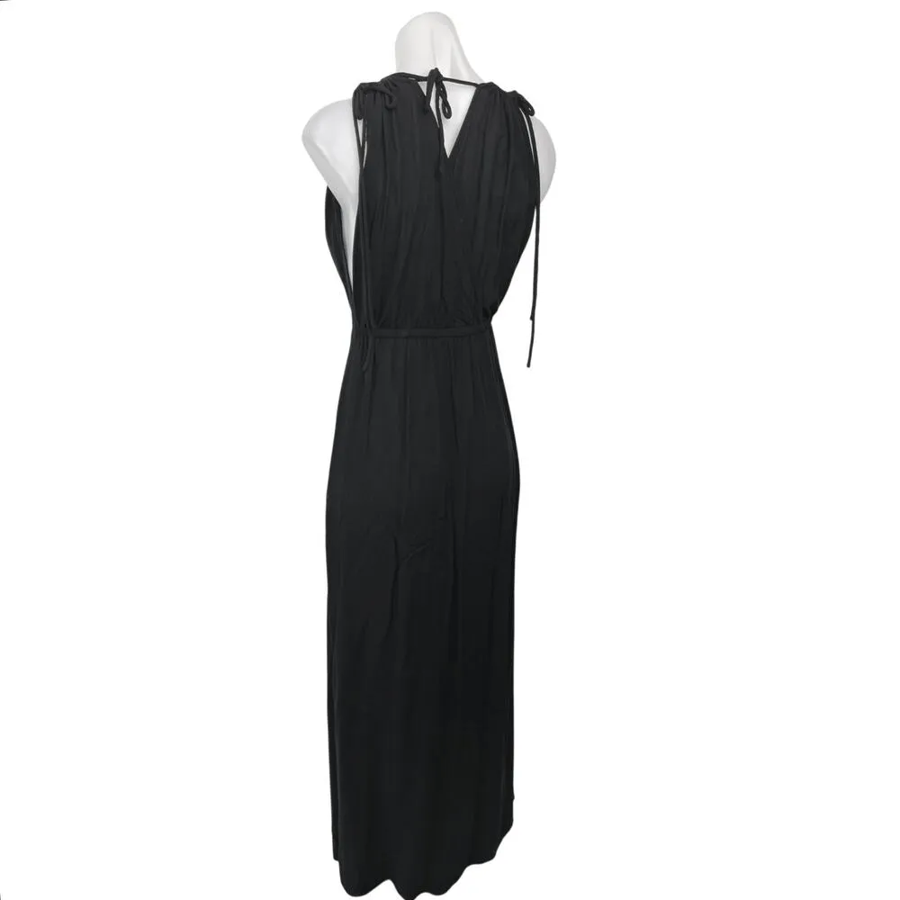 Asos Black Wrap V-Neck Sleeveless LBD Summer Beach Vavation Midi Maxi Dress Sz 4 - Image 6