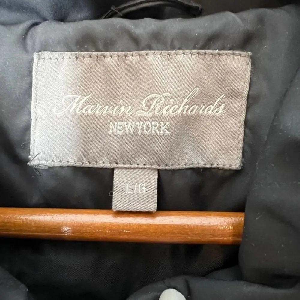 Marvin Richards black quilted puffer zip up winter jacket coat womens large - Image 10