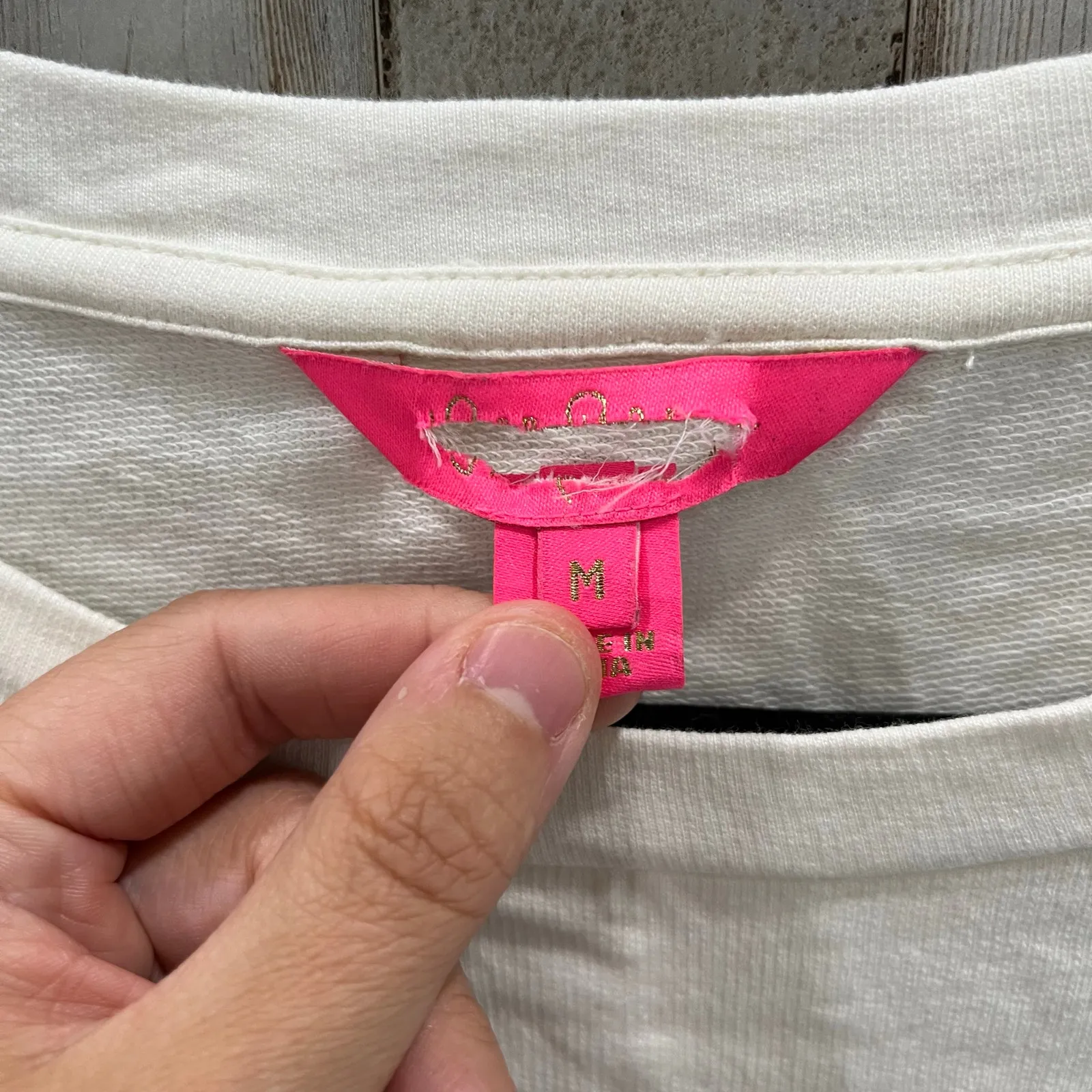 Lilly Pulitzer Long Sleeve Rami Sweater Cheery Ruby Red Graphic Womens Medium - Image 4