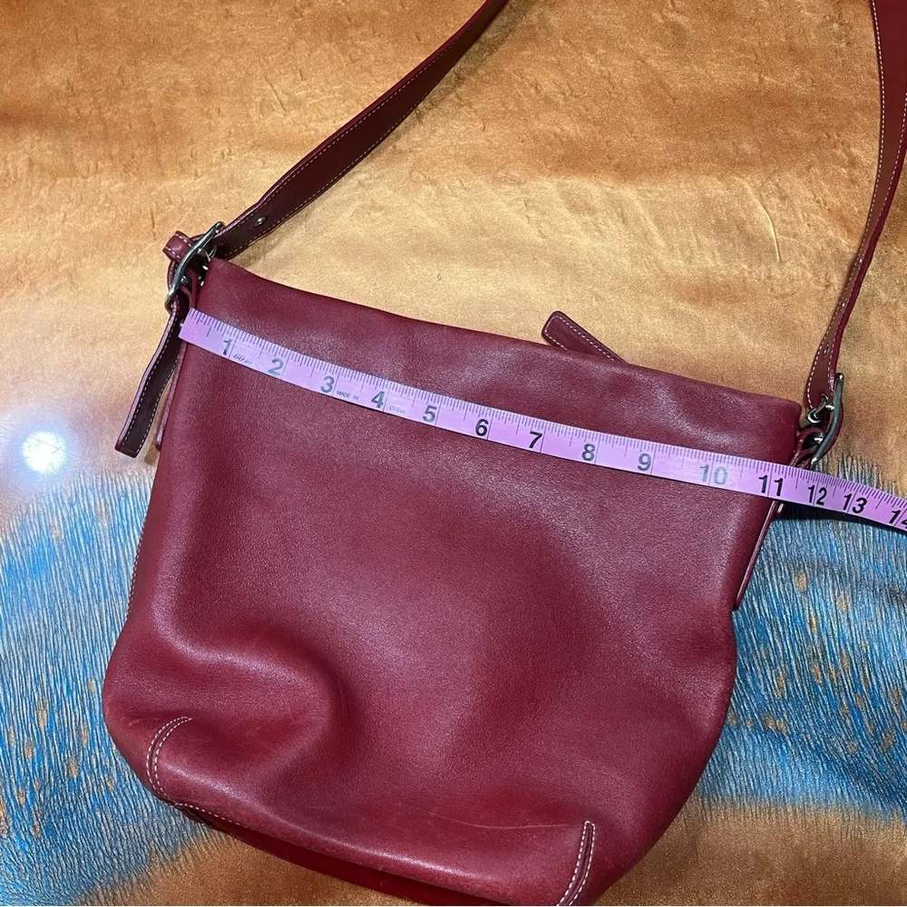 Vintage Coach legacy Soho Red Leather Shoulder Bucket Bag 9186 khaki monogram - Image 9