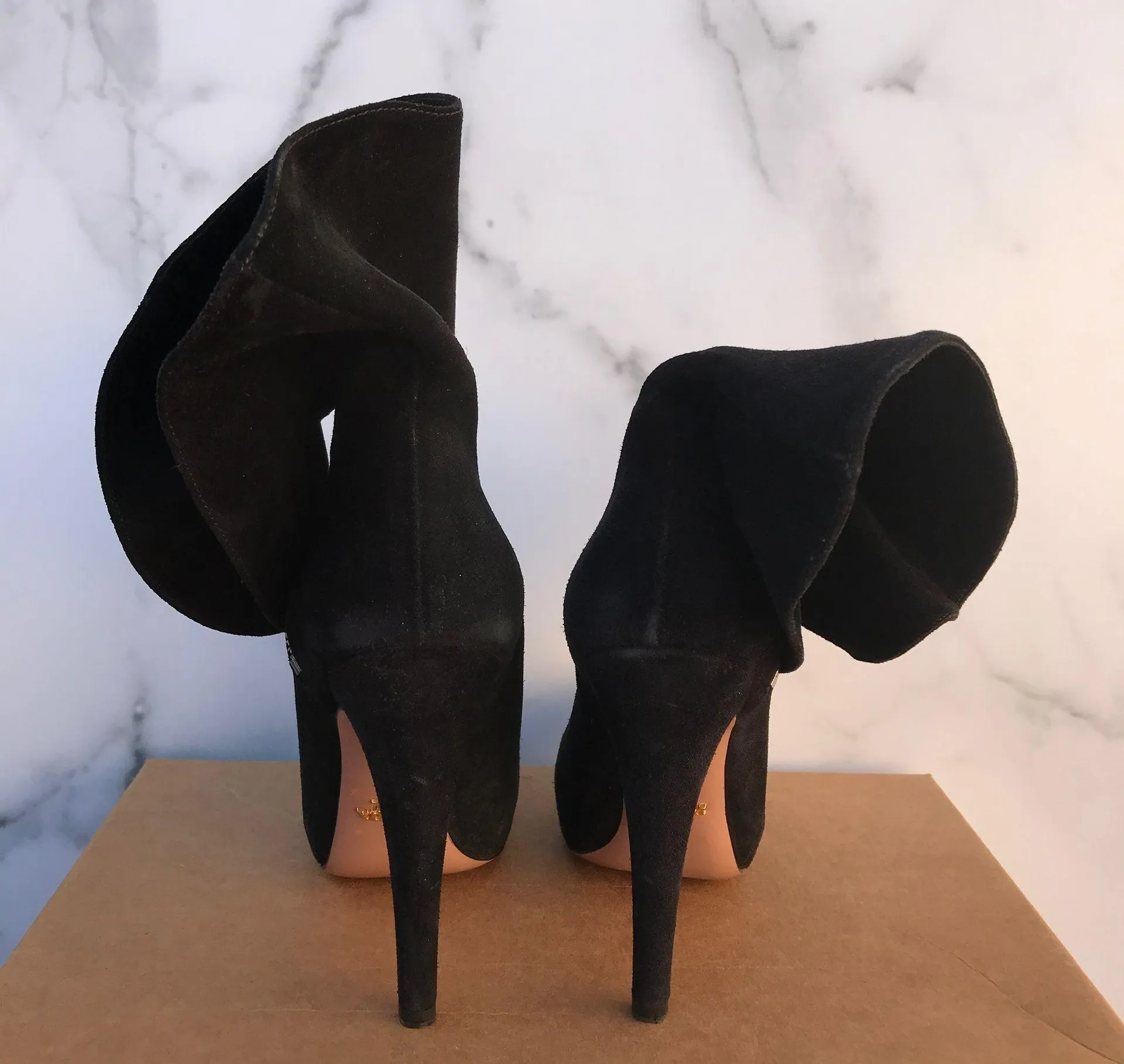 women’s black suede stiletto zip ankle boot size IT 35.5 US 5.5 - Image 3