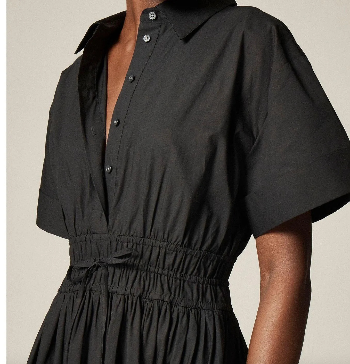 J.Crew Elena Shirtdress Cotton Poplin Black Drama Classic Minimalist US 10 NWT - Image 2