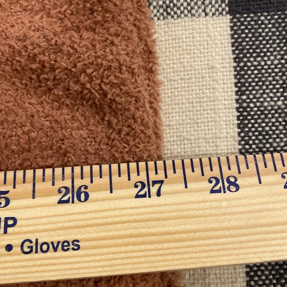 Sherpa Fuzzy Brown Copper Button Shacket Size 1X - Image 7