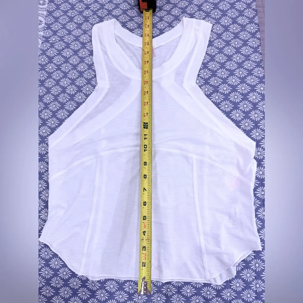 NWT Free People Movement Tempo Silver Lining White Tank size Large, Optic White - Image 6