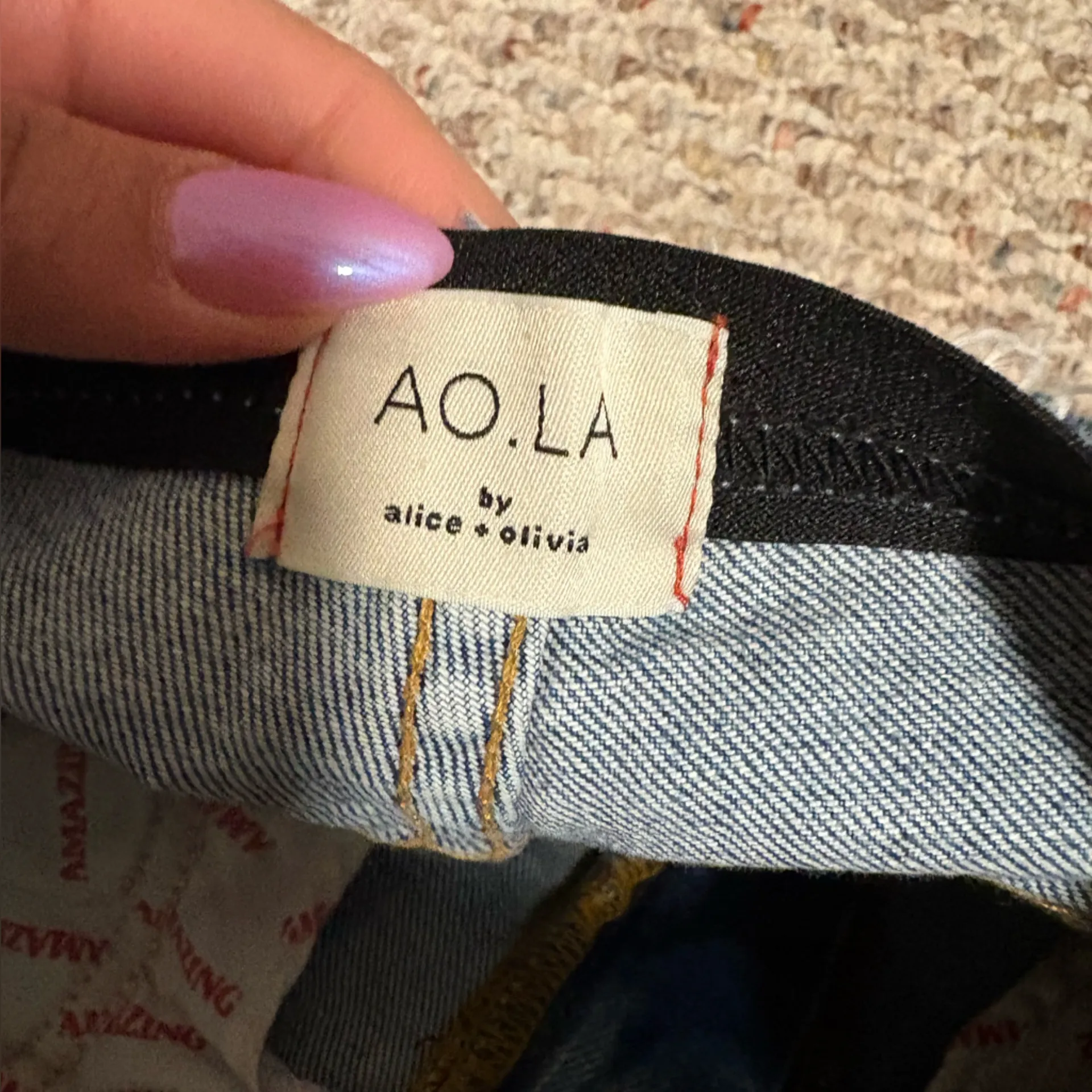 Alice + Olivia AO.LA Jeans Amazing Genevive Removed Waistband Last Call- Size 26 - Image 5
