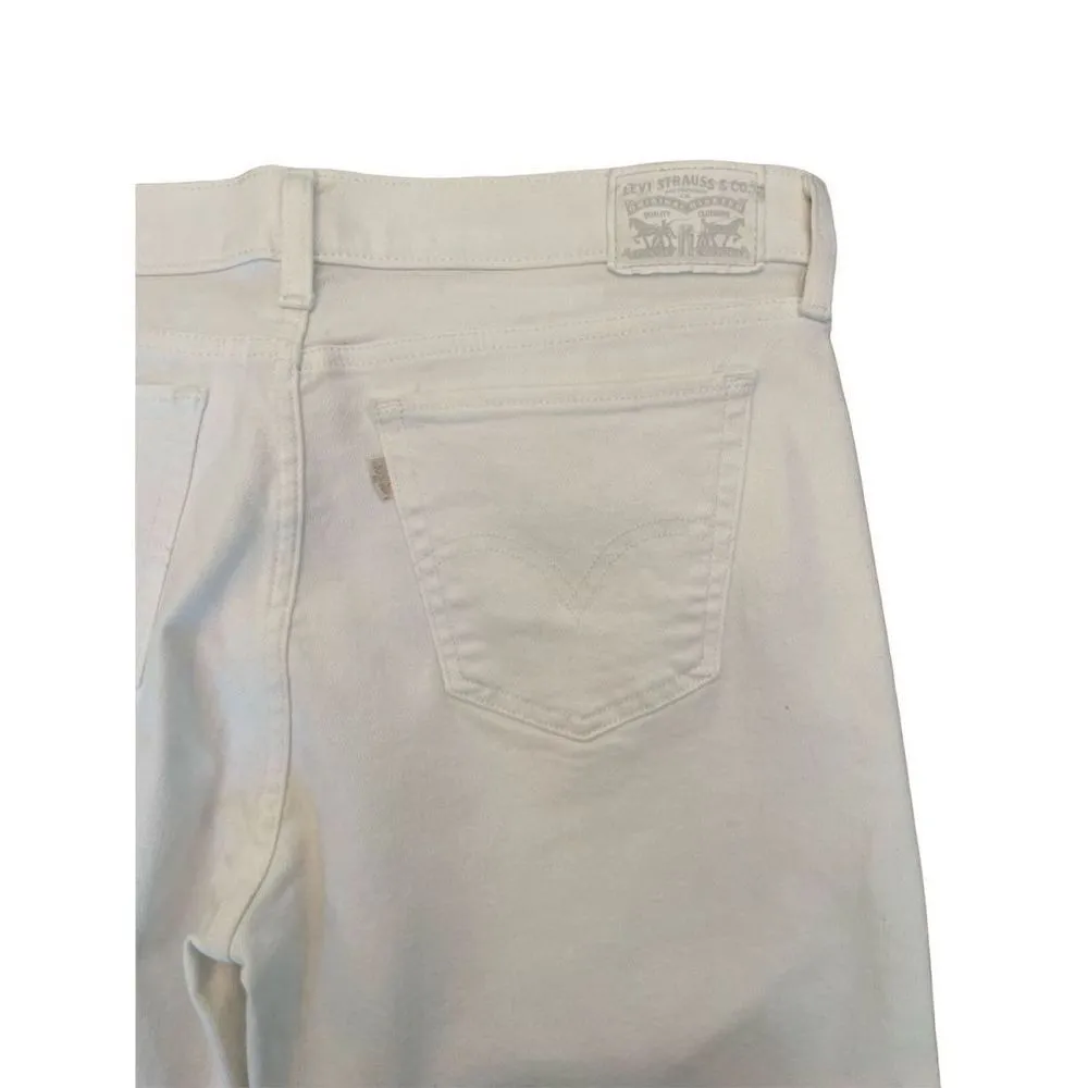 Levi's  Women’s White Crop Straight Leg Jeans Size 31 - Image 3