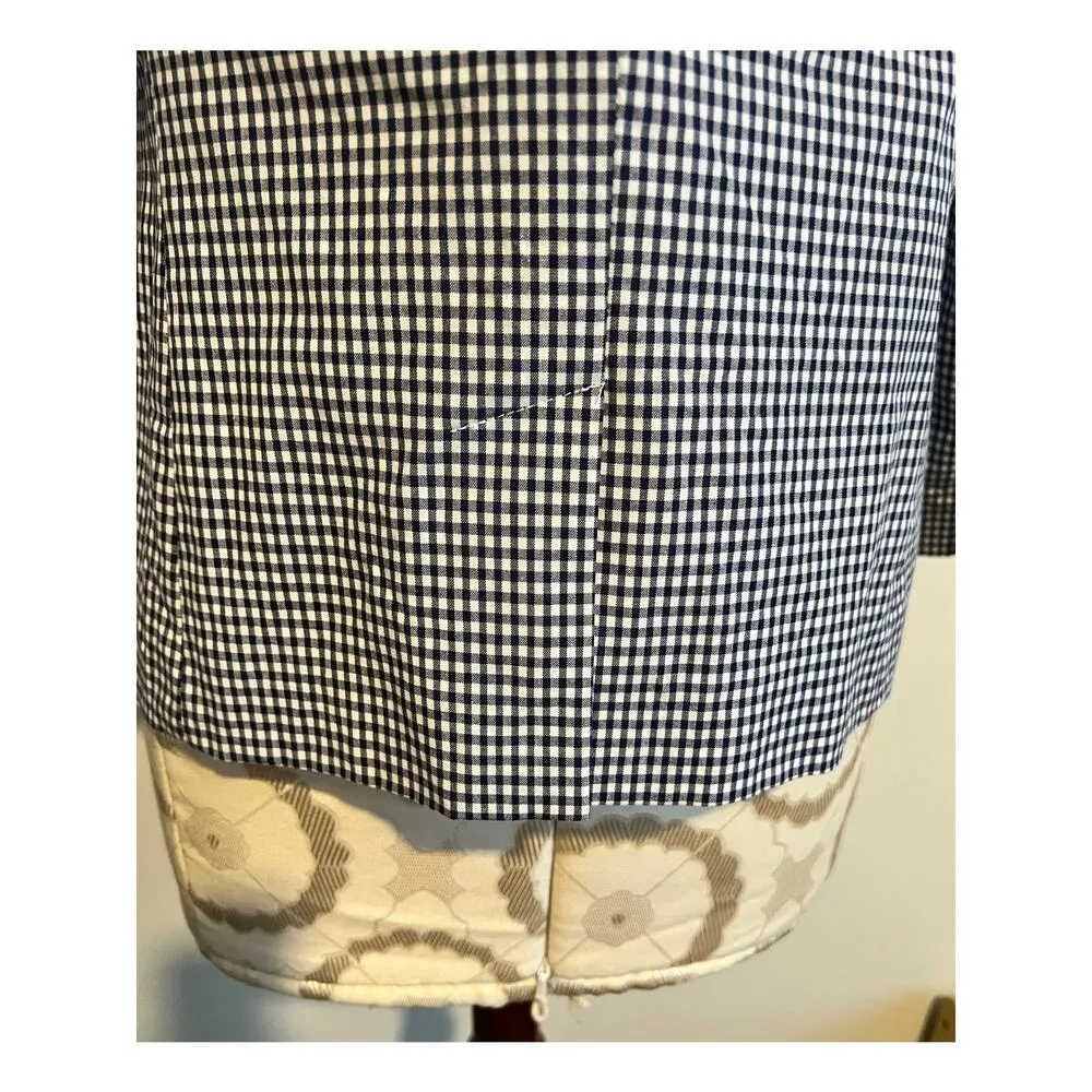 Talbots Gingham Blue/White 3 Button Blazer Petite Size 10 - Image 5