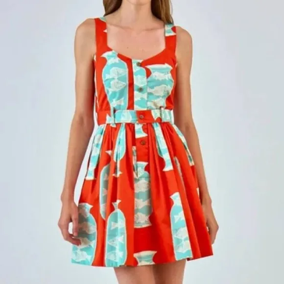 Hunter Bell Eileen Mini Dress in Herring Red Size 4 NWT - Image 5