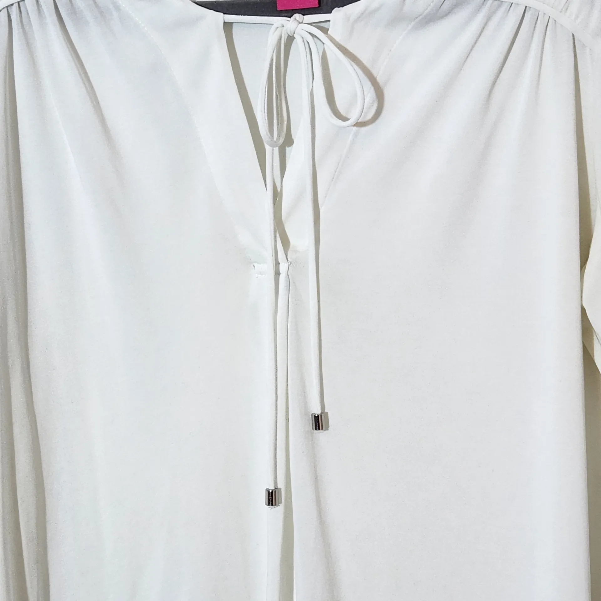 Catherine Malandrino White Peasant Top Size Large - Image 4