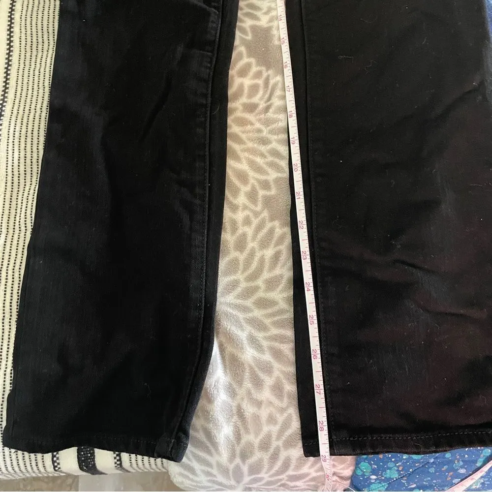 X2 Skinny Straight Jeans 0‎ Black Denim Stretch Low Rise Vtg Y2K Punk Normcore - Image 7