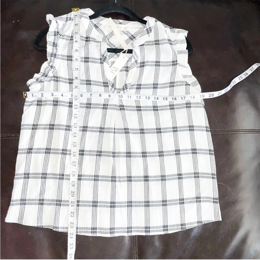 Lovestitch Women's V-Neck Tops Plaid Sleeveless Vest Shirts Loose Blouse shirt - Image 6