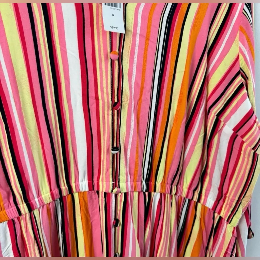 NWT Lane Bryant Button-Front Detail Dress Elastic Waist Womens Size 20 $89 - Image 5