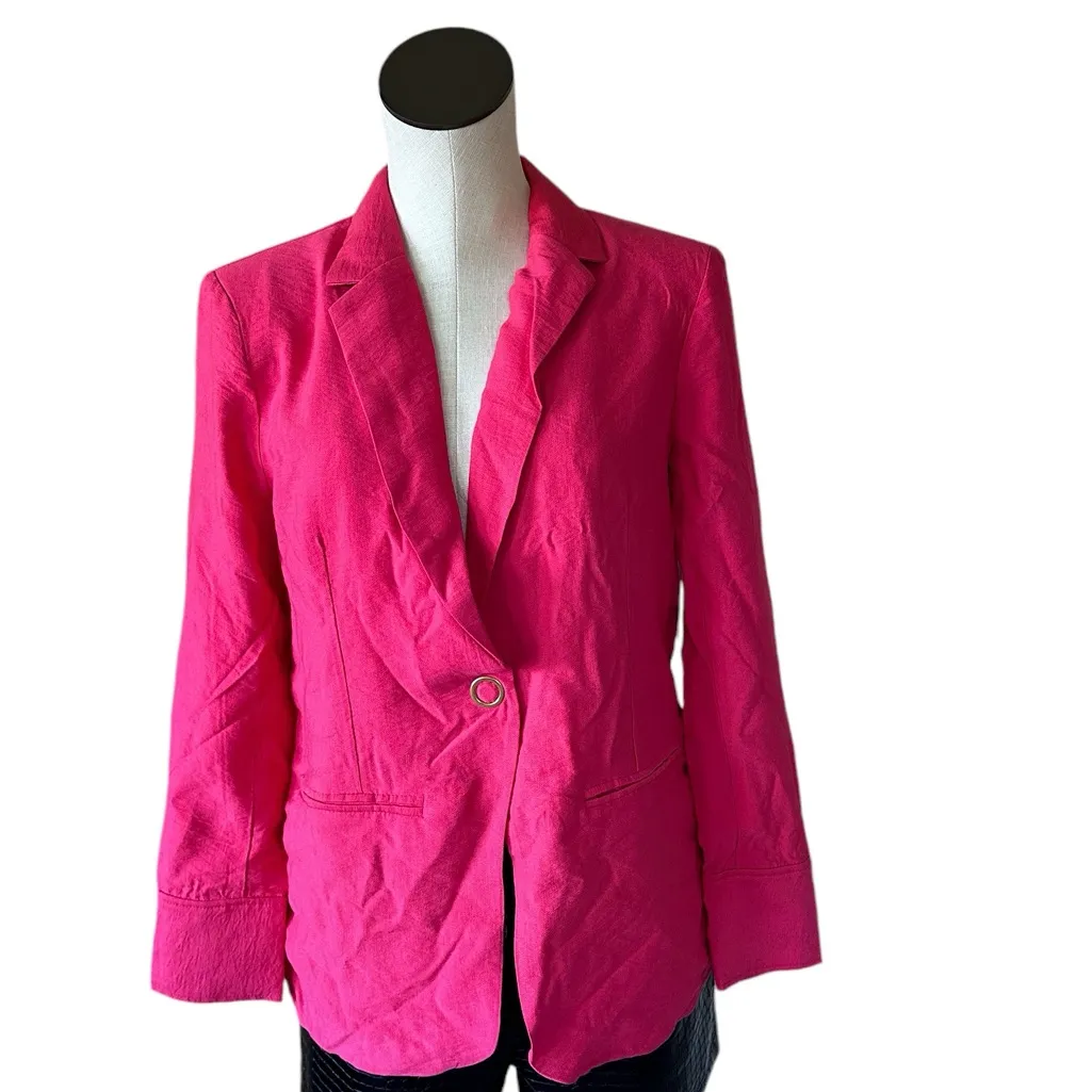 NWT ELLEN TRACY Geranium Airflow Blazer With Grommet Snaps - Image 2