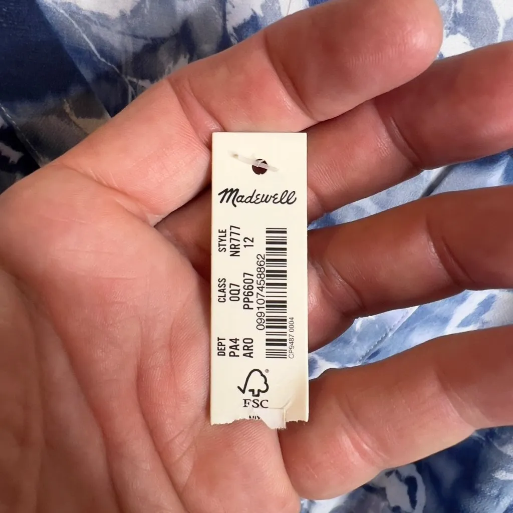 Madewell Womens $128 Tie-Waist Mini Shirtdress in Floral Crepe SIze 12 NR777 - Image 5