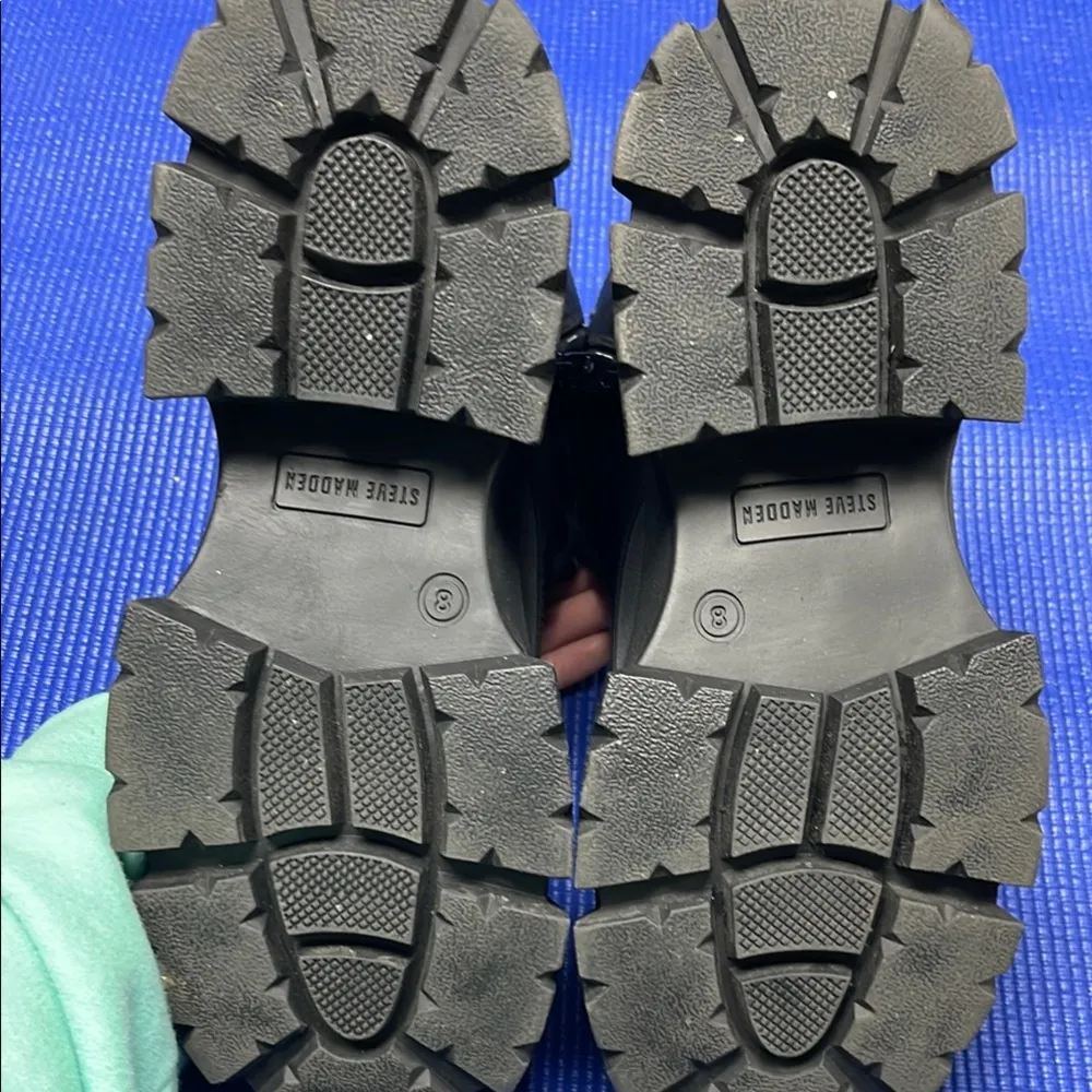 Steve Madden Black Lace Up Boots High Top - Image 4