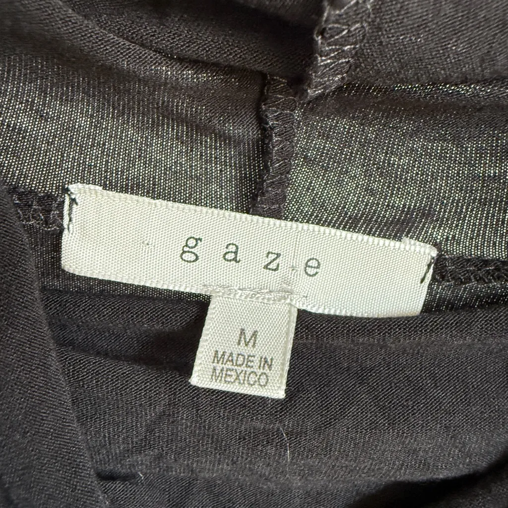 gaze sz M Black Lightweight Knit‎ Long Sleeve Top Cowl Neck facemask Size M - Image 4