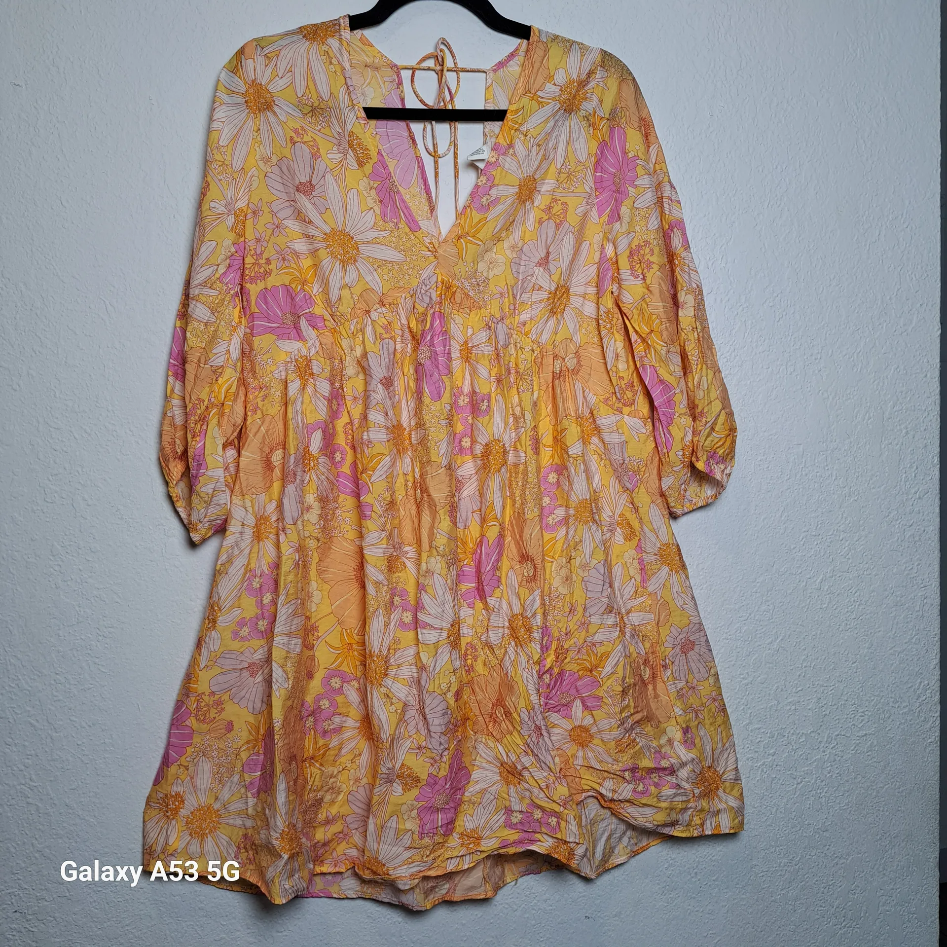 H&M Yellow and Pink Floral Dress - Image 3