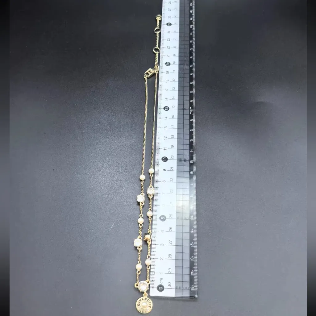 Givenchy Gold and White Necklace Set - Image 9