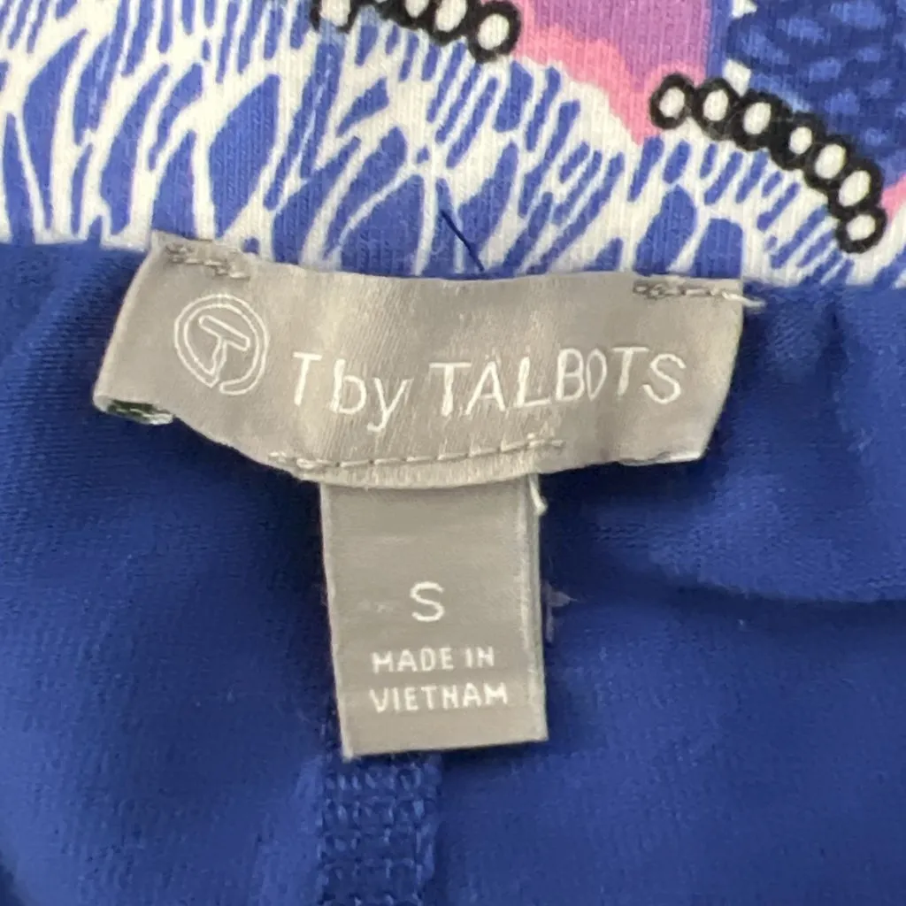 T by Talbots Small Skort Womens Purple Blue Zip Pockets Cotton Spandex Floral - Image 5